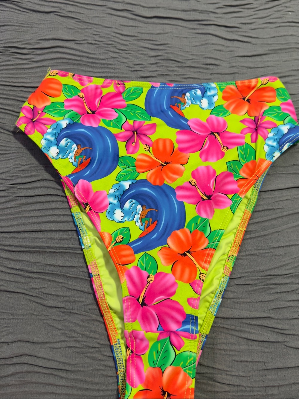 Frankie's Bikinis Neon Floral Bikini Bottom